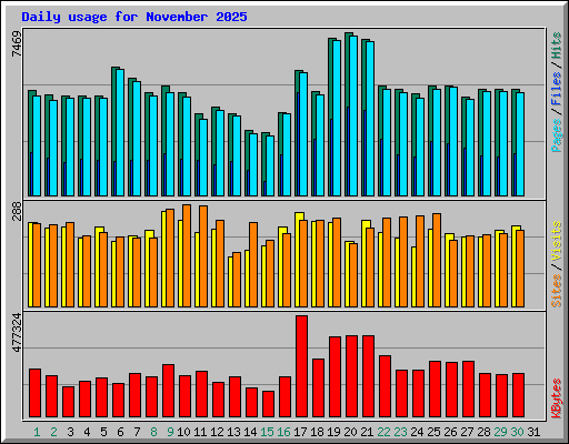 Daily usage for November 2025