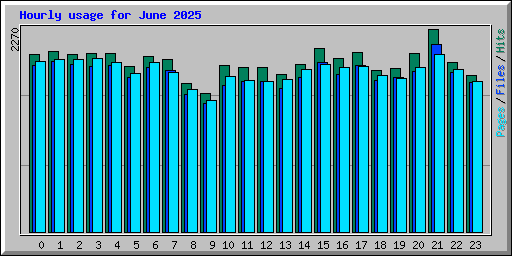 Hourly usage for June 2025