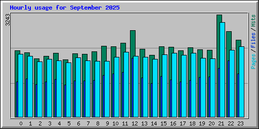 Hourly usage for September 2025