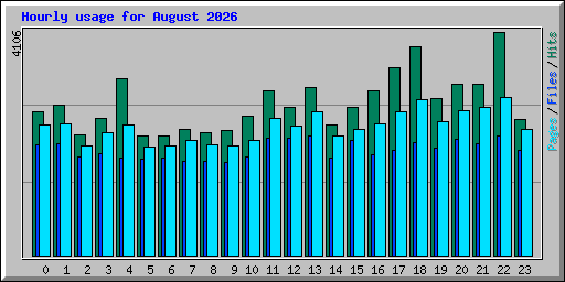 Hourly usage for August 2026